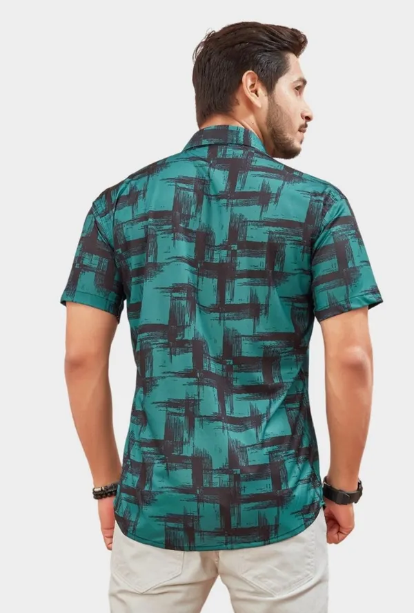 Green_Cotton_Regular_Fit_Short_Sleeve_Shirt_For_Men