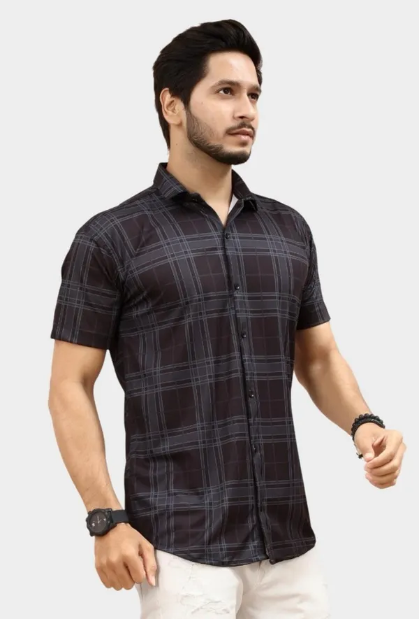 Black_Cotton_Regular_Fit_Checkered_Half_Sleeve_Shirt_For_Men