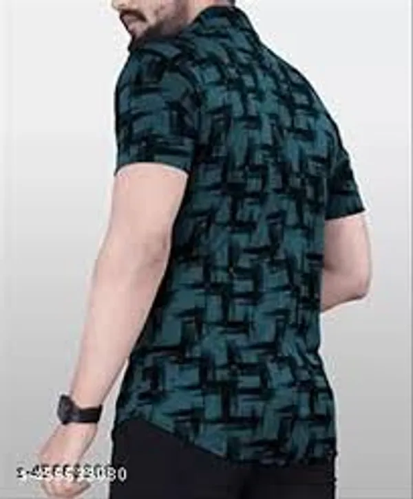 Green_Cotton_Regular_Fit_Short_Sleeve_Shirt_For_Men