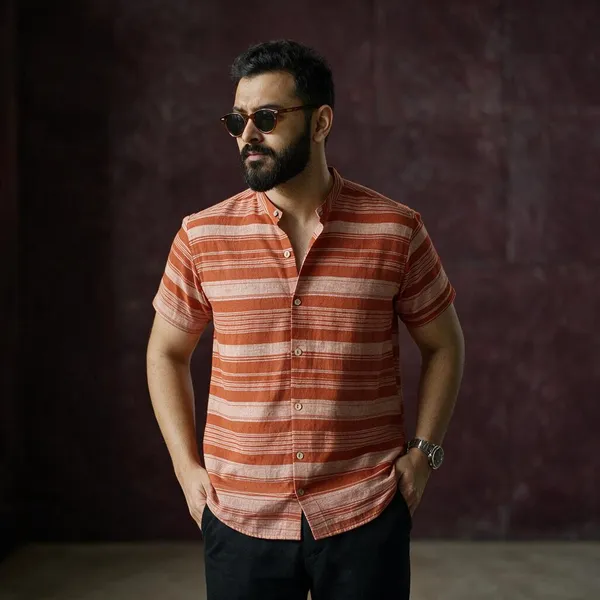 Beige_And_Red_Cotton_Relaxed_Fit_Printed_Short_Sleeve_Shirt_For_Men_Pack_Of_2