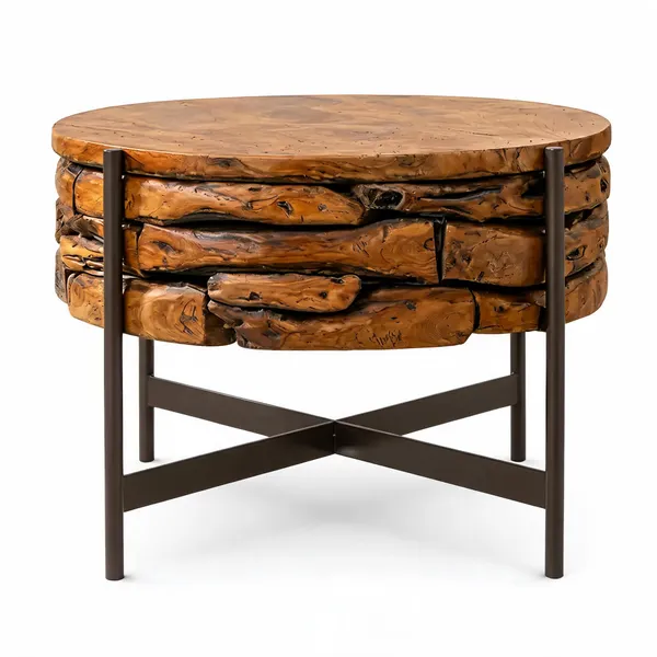 Brown_Wood_And_Metal_Coffee_Table_For_Living_Room_Bedroom_Hotel_Lobby