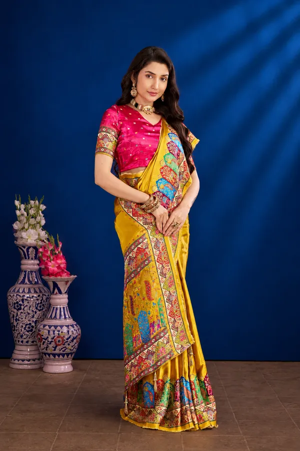 Mustard_Satin_Silk_Saree