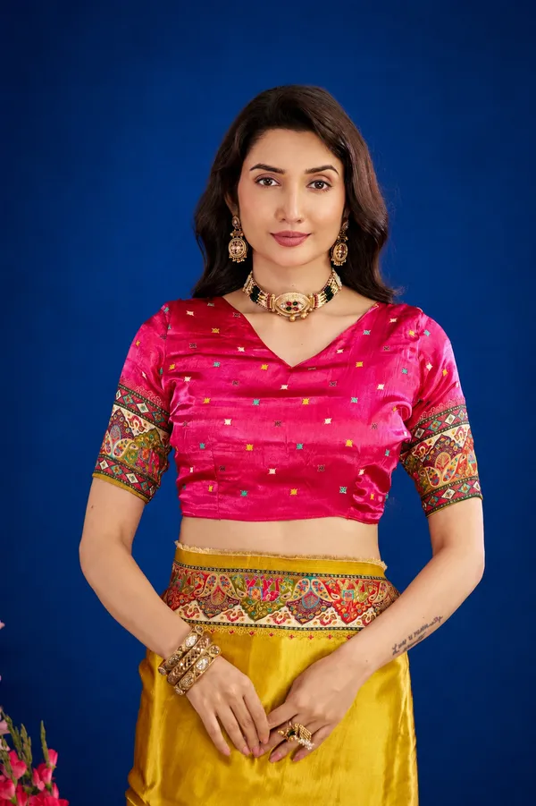 Mustard_Satin_Silk_Saree