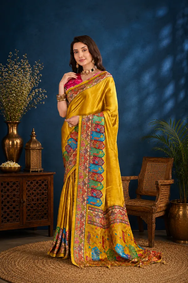 Mustard_Satin_Silk_Saree