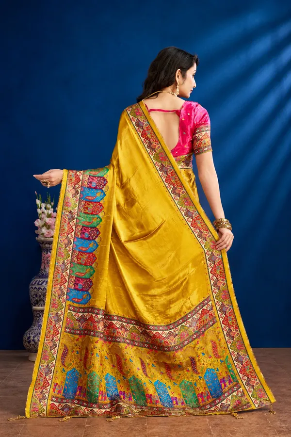 Mustard_Satin_Silk_Saree