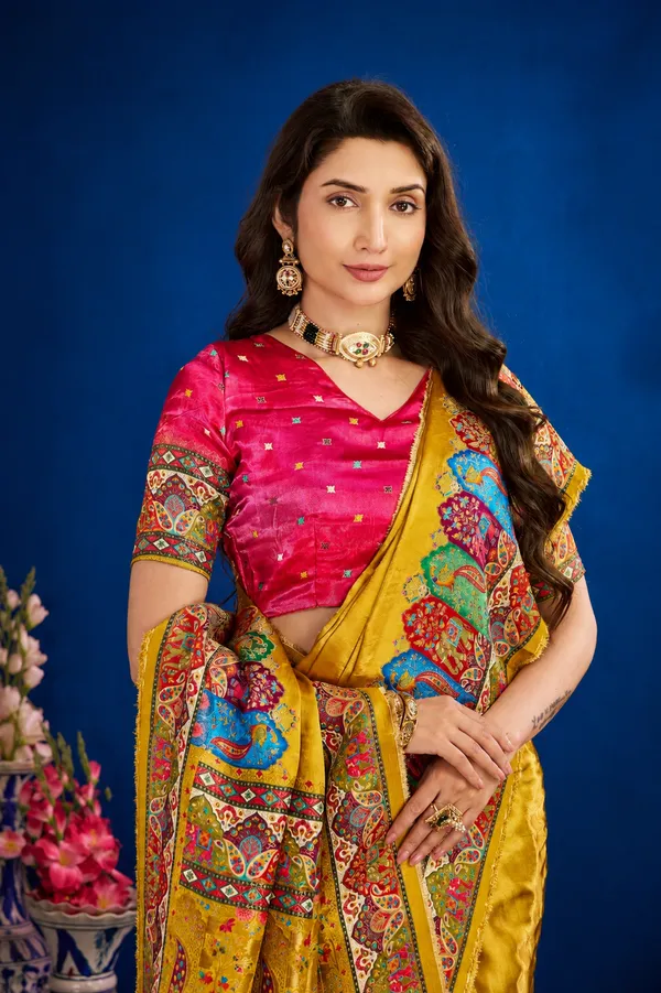 Mustard_Satin_Silk_Saree