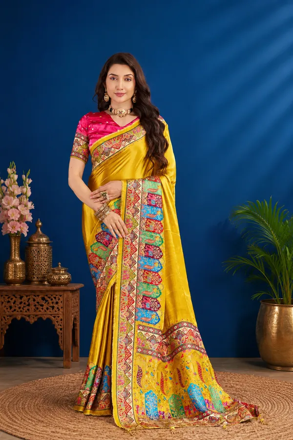 Mustard_Satin_Silk_Saree