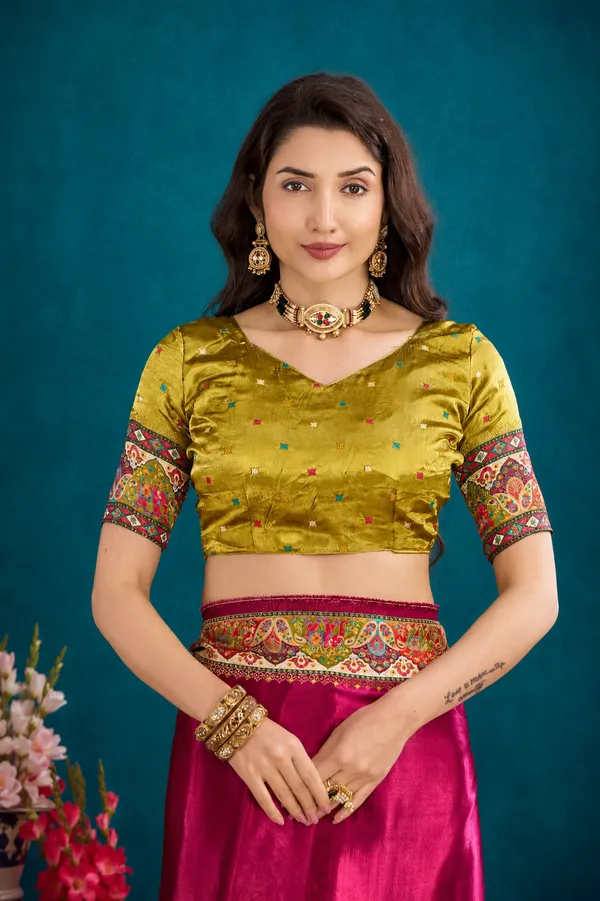 Magenta_Satin_Silk_Saree