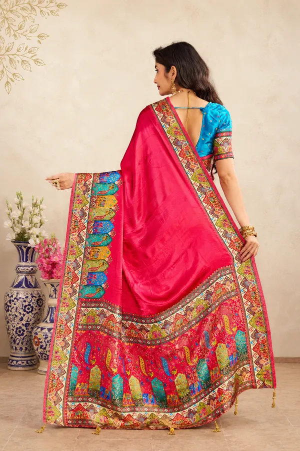 Pink_Satin_Silk_Saree