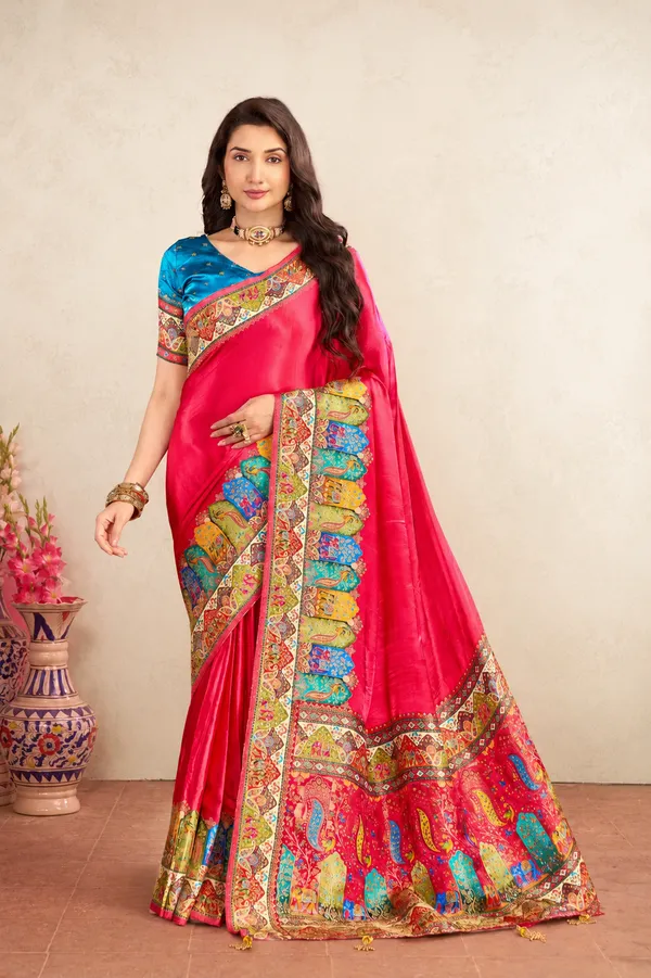 Pink_Satin_Silk_Saree