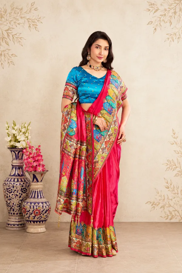 Pink_Satin_Silk_Saree