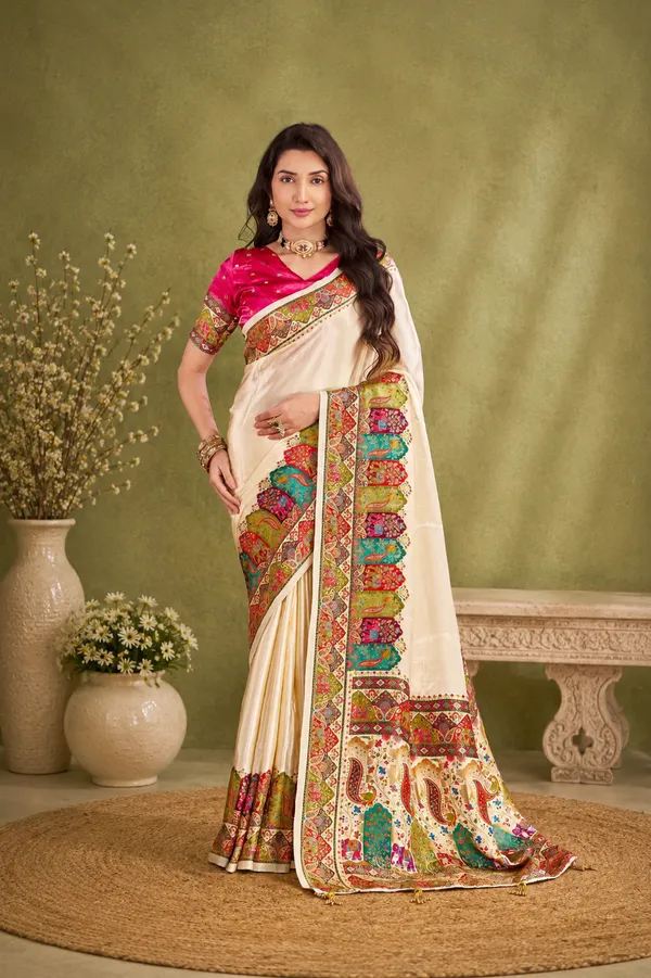 Elegant_Ivory_Satin_Silk_Saree