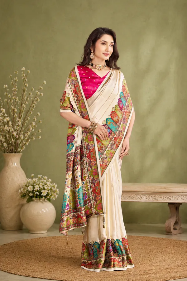 Elegant_Ivory_Satin_Silk_Saree
