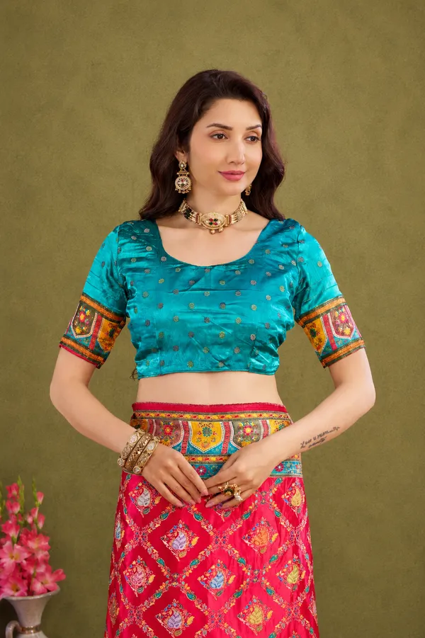 Fuchsia_Pink_Satin_Silk_Patola_Saree