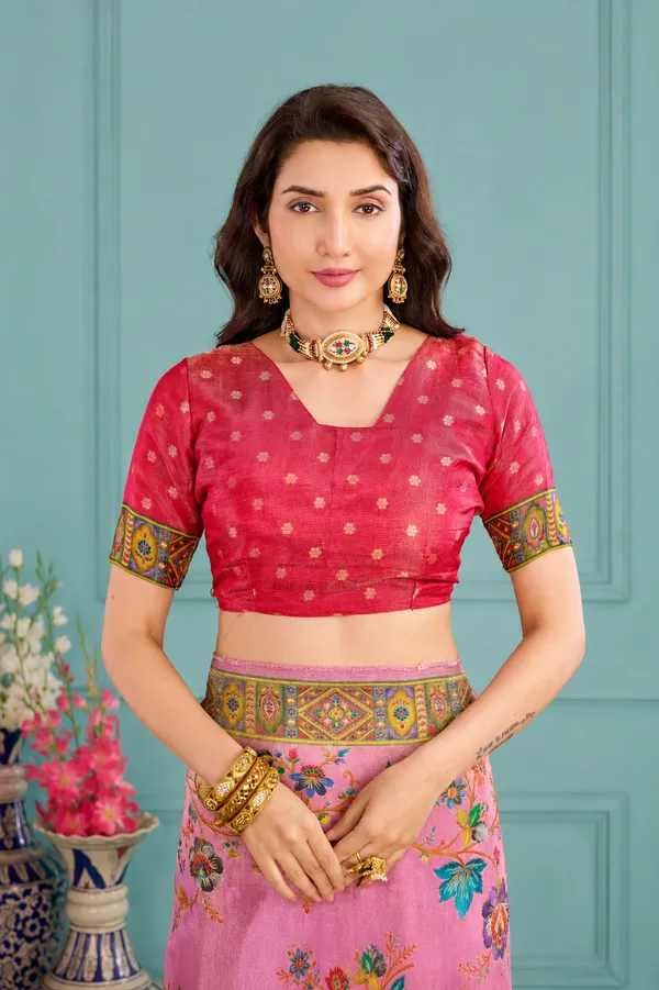 Pink_Viscose_Tissue_Silk_Saree