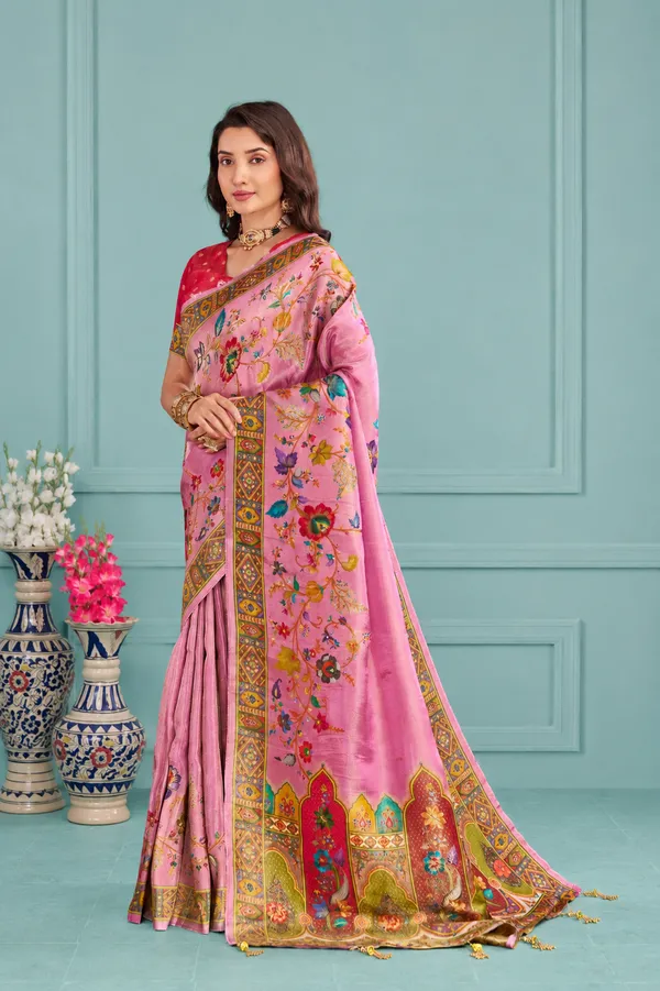 Pink_Viscose_Tissue_Silk_Saree