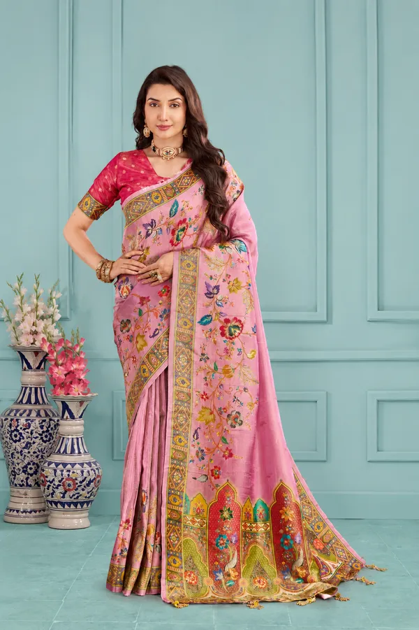 Pink_Viscose_Tissue_Silk_Saree