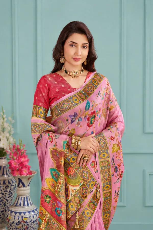 Pink_Viscose_Tissue_Silk_Saree