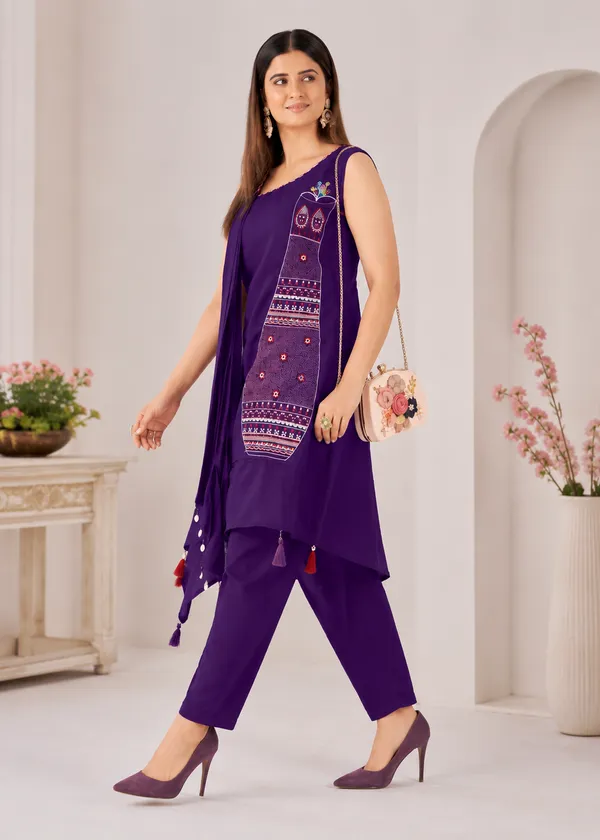 Royal_Purple_Asymmetric_Kutchi_Bharat_Kurta_Pant_Set
