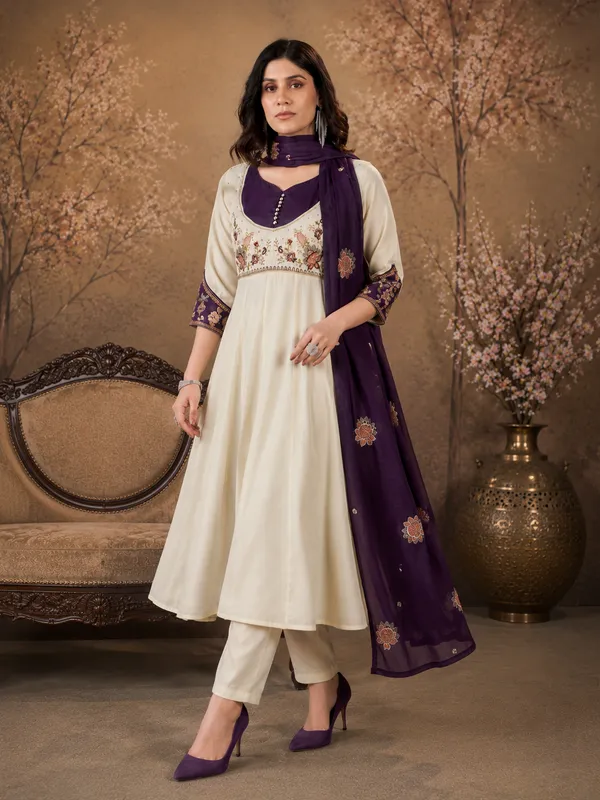 Cream_And_Wine_Roman_Glass_Silk_Embroidered_Anarkali_Set_With_Dupatta