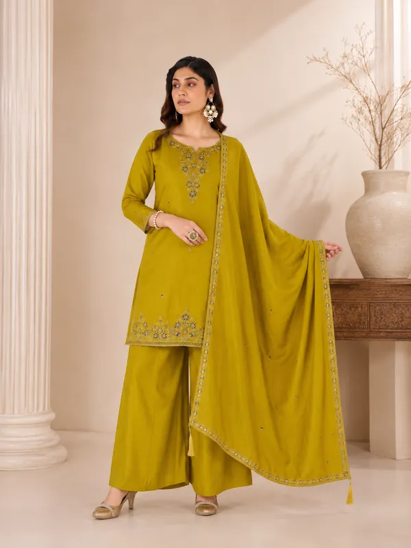 Mustard_Yellow_Roman_Silk_Embroidered_Kurta_Palazzo_Set_With_Dupatta