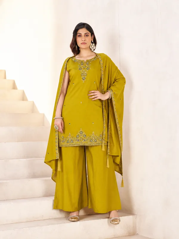 Mustard_Yellow_Roman_Silk_Embroidered_Kurta_Palazzo_Set_With_Dupatta