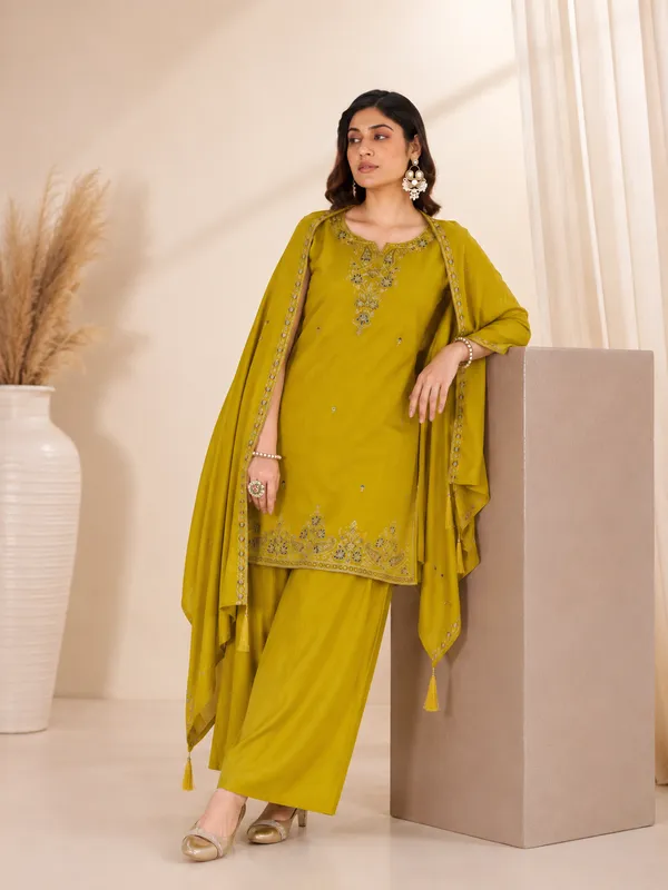 Mustard_Yellow_Roman_Silk_Embroidered_Kurta_Palazzo_Set_With_Dupatta