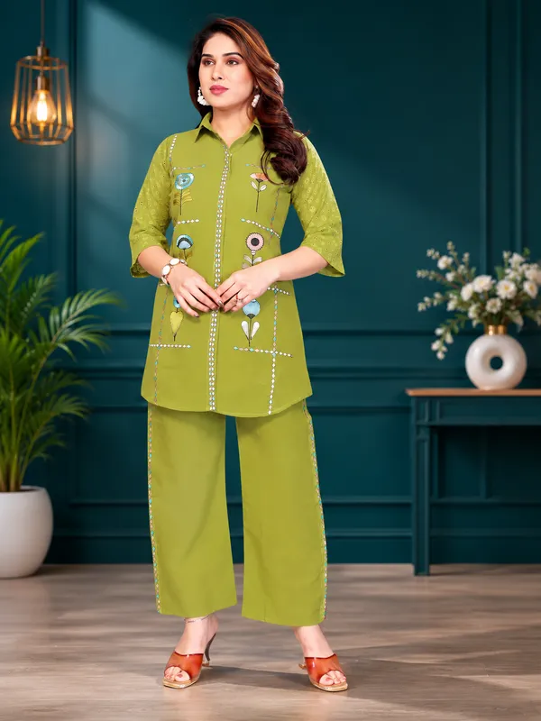 Olive_Green_Mal_Cotton_Floral_Co_Ord_Set