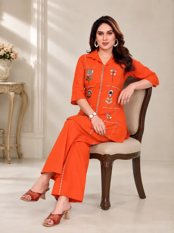 Rust_Orange_Mal_Cotton_Floral_Co_Ord_Set