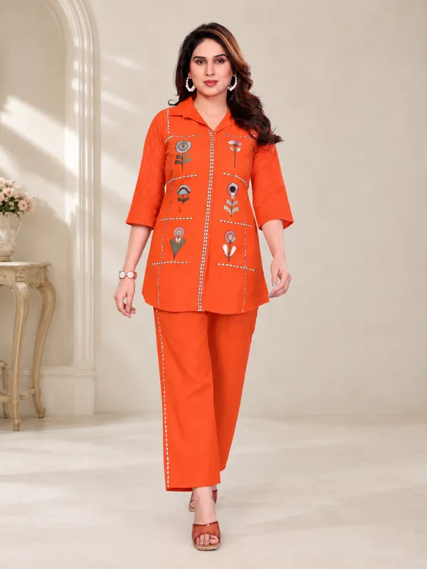 Rust_Orange_Mal_Cotton_Floral_Co_Ord_Set