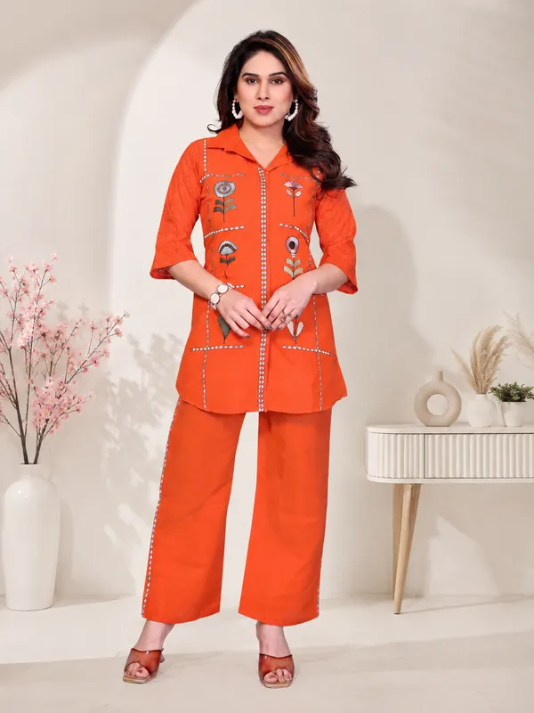 Rust_Orange_Mal_Cotton_Floral_Co_Ord_Set