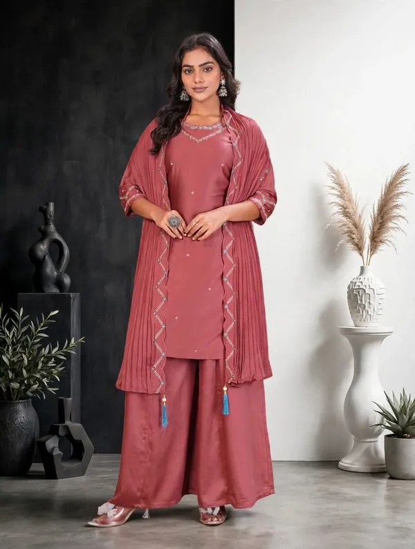Dusty_Rose_Gaji_Silk_Palazzo_Suit_Set