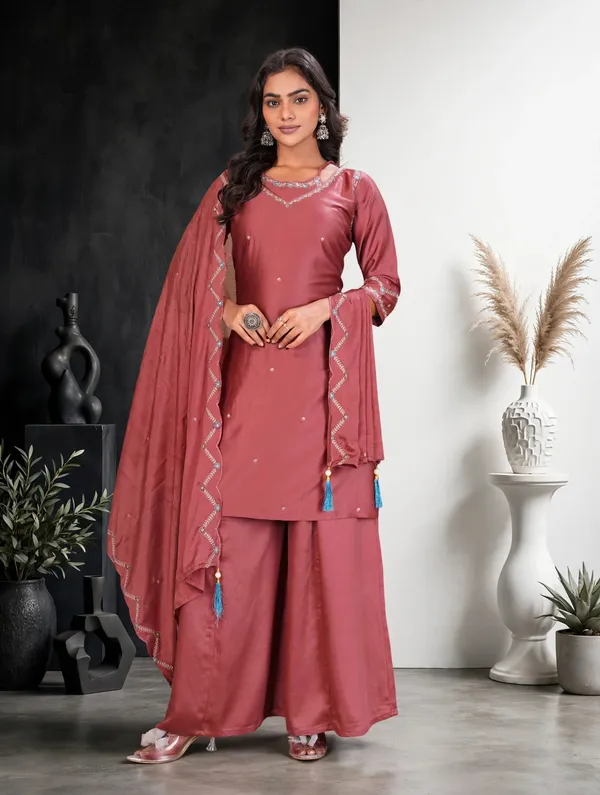 Dusty_Rose_Gaji_Silk_Palazzo_Suit_Set