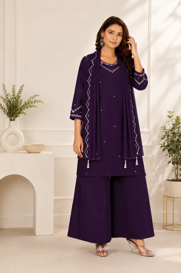 Deep_Indigo_Violet_Gaji_Silk_Palazzo_Suit_Set