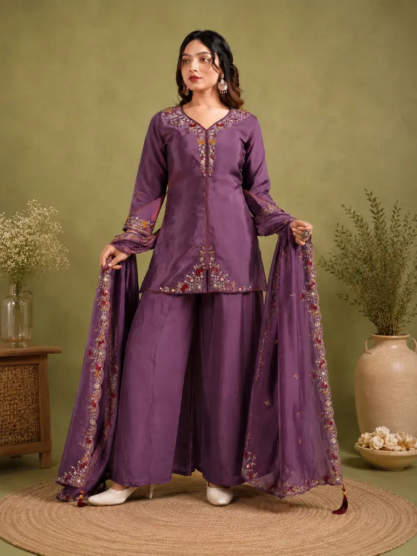 Regal_Purple_Pure_Natural_Crepe_Palazzo_Suit_Set