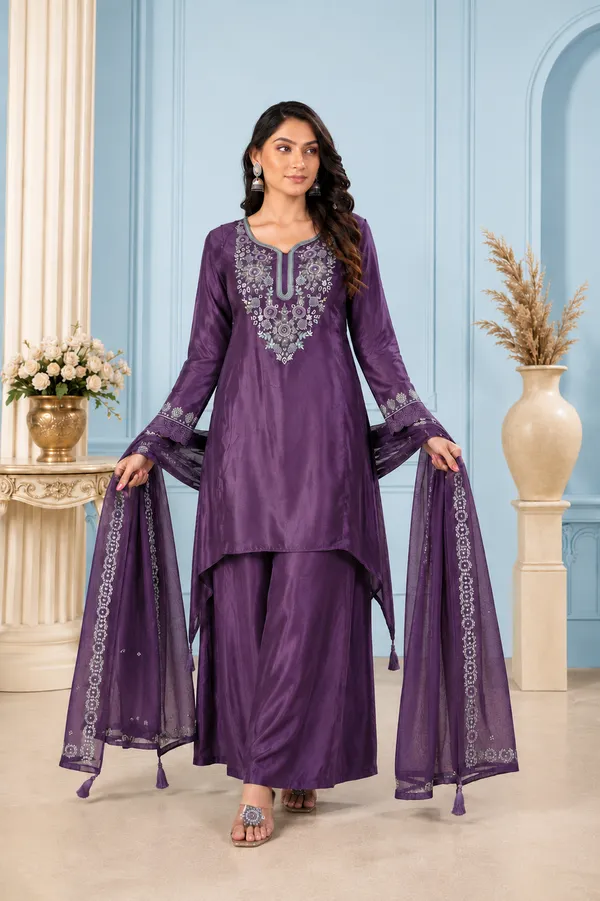 Deep_Purple_Pure_Natural_Crepe_Sharara_Suit_Set