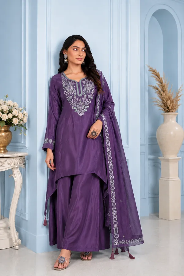 Deep_Purple_Pure_Natural_Crepe_Sharara_Suit_Set
