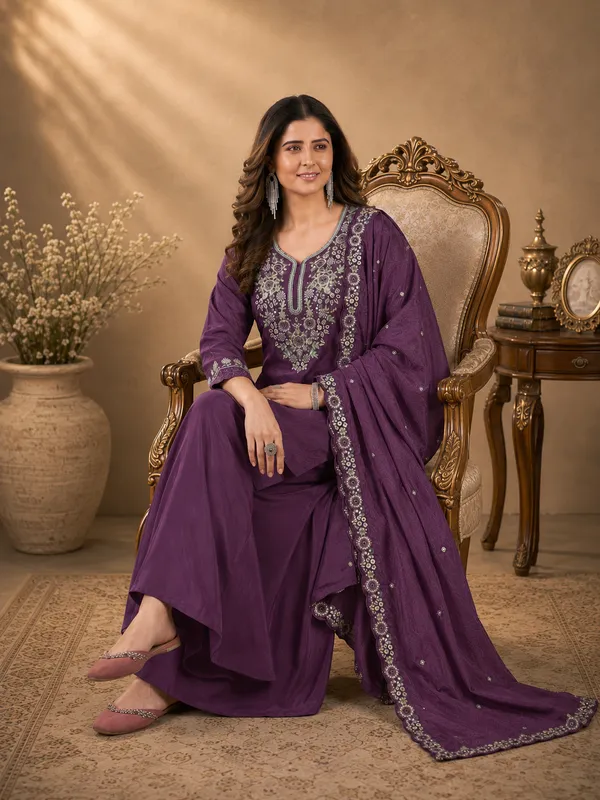 Grape_Purple_Pure_Natural_Crepe_Sharara_Suit_Set