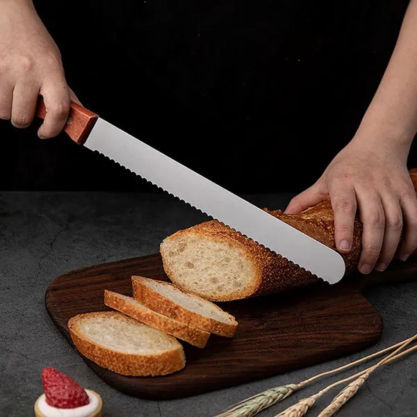 Stainless_Steel_Bread_Knife_with_Serrated_Blade,_Ergonomic_Wooden_Handle_&_Precision_Cutting_Edge_for_Bread,_Croissants,_Cakes_and_Pastries