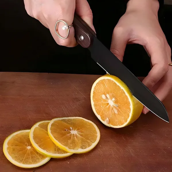 Premium_Black_Kitchen_Knife_with_Wooden_Handle,_Sharp_Stainless_Steel_Blade,_Multipurpose_Vegetable,_Fruit_&_Food_Cutting_Knife_for_Home_Kitchen