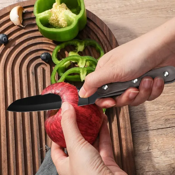 Premium_Black_Kitchen_Knife_with_Wooden_Handle,_Sharp_Stainless_Steel_Blade,_Multipurpose_Vegetable,_Fruit_&_Food_Cutting_Knife_for_Home_Kitchen