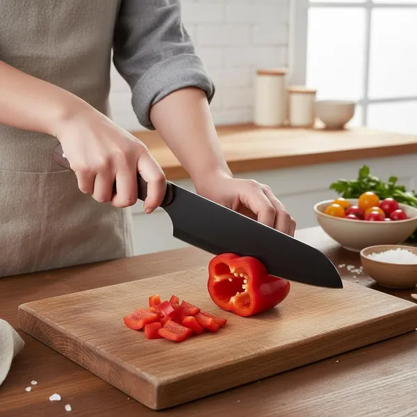 Premium_Black_Kitchen_Knife_with_Wooden_Handle_|_Sharp_Stainless_Steel_Blade_for_Vegetable_Cutting,_Slicing_&_Chopping_|_Multipurpose_Chef_Knife_for_Home_Kitchen