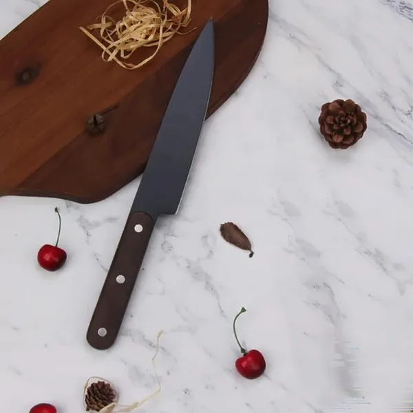 Premium_Black_Kitchen_Knife_with_Wooden_Handle_|_Sharp_Stainless_Steel_Blade_for_Vegetable_Cutting,_Slicing_&_Chopping_|_Multipurpose_Chef_Knife_for_Home_Kitchen