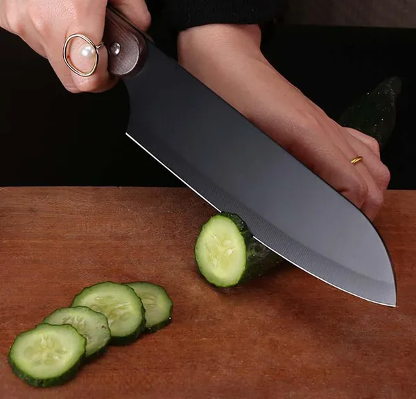 Premium_Black_Kitchen_Knife_with_Wooden_Handle_|_Sharp_Stainless_Steel_Blade_for_Vegetable_Cutting,_Slicing_&_Chopping_|_Multipurpose_Chef_Knife_for_Home_Kitchen