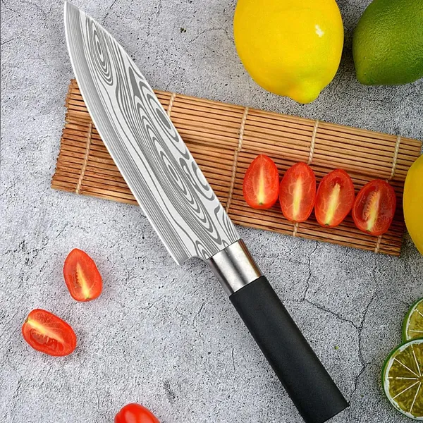3_Piece_Kitchen_Chef_Tool_Set_with_Patterned_Stainless_Steel_Blades,_Cleaver_Style_Knife,_Utility_Cutter_&_Chef_Slicer,_Ergonomic_Handle_for_Vegetable,_Fruit_&_Meat_Preparation