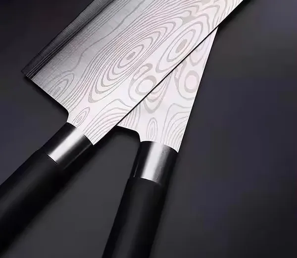 3_Piece_Kitchen_Chef_Tool_Set_with_Patterned_Stainless_Steel_Blades,_Cleaver_Style_Knife,_Utility_Cutter_&_Chef_Slicer,_Ergonomic_Handle_for_Vegetable,_Fruit_&_Meat_Preparation