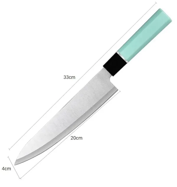 Stainless_Steel_Chef_Knife_with_Ergonomic_Mint_Green_Handle_|_Sharp_Kitchen_Chopping,_Slicing_&_Cutting_Knife_for_Fruits,_Vegetables_&_Meat