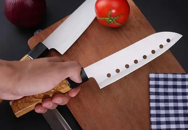 Stainless_Steel_Kitchen_Knife_with_Wooden_Handle,_Multipurpose_Vegetable_Fruit_Cutting_Knife_with_Hollow_Blade_Design_for_Chopping,_Slicing_&_Everyday_Cooking