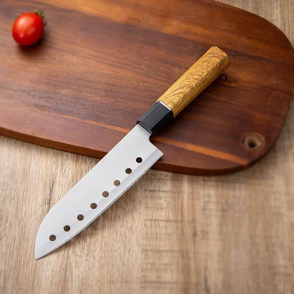 Stainless_Steel_Kitchen_Knife_with_Wooden_Handle,_Multipurpose_Vegetable_Fruit_Cutting_Knife_with_Hollow_Blade_Design_for_Chopping,_Slicing_&_Everyday_Cooking