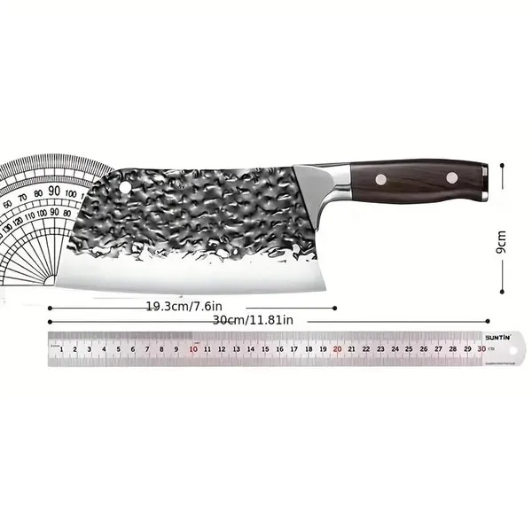 Premium_Stainless_Steel_Meat_Cleaver_Knife_with_Hammered_Blade,_Ergonomic_Wooden_Handle,_Heavy_Duty_Kitchen_Chopping_Knife_for_Meat,_Vegetables_&_Food_Preparation